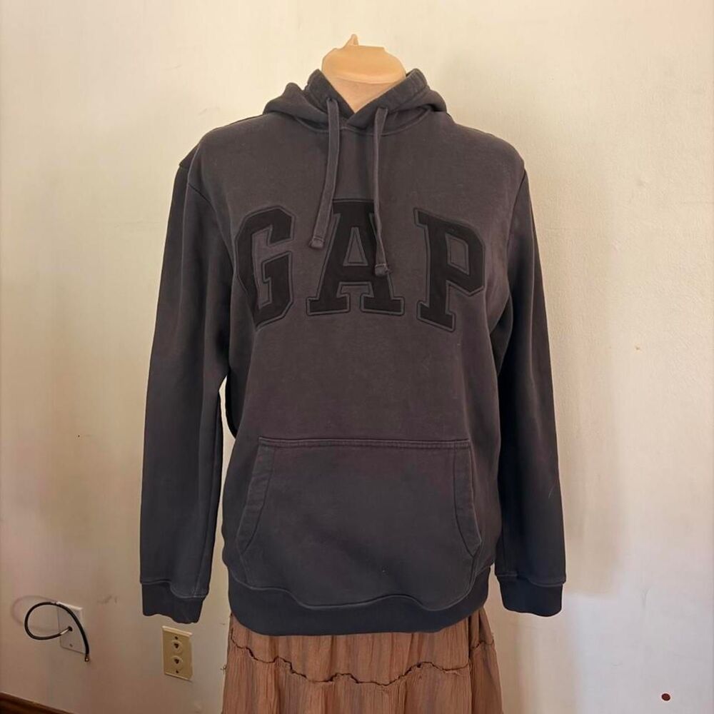 Gap Faded Charcoal Arch Logo Hoodie Size M